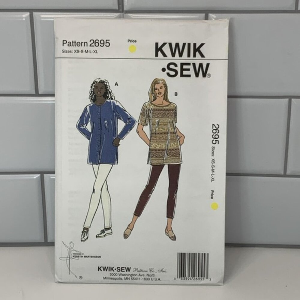 KWIK SEW Pattern 2695 Misses' Sizes XS-XL Tunic & Leggings, Uncut